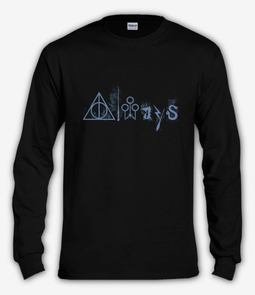 Polera manga larga Negro de harry potter full color