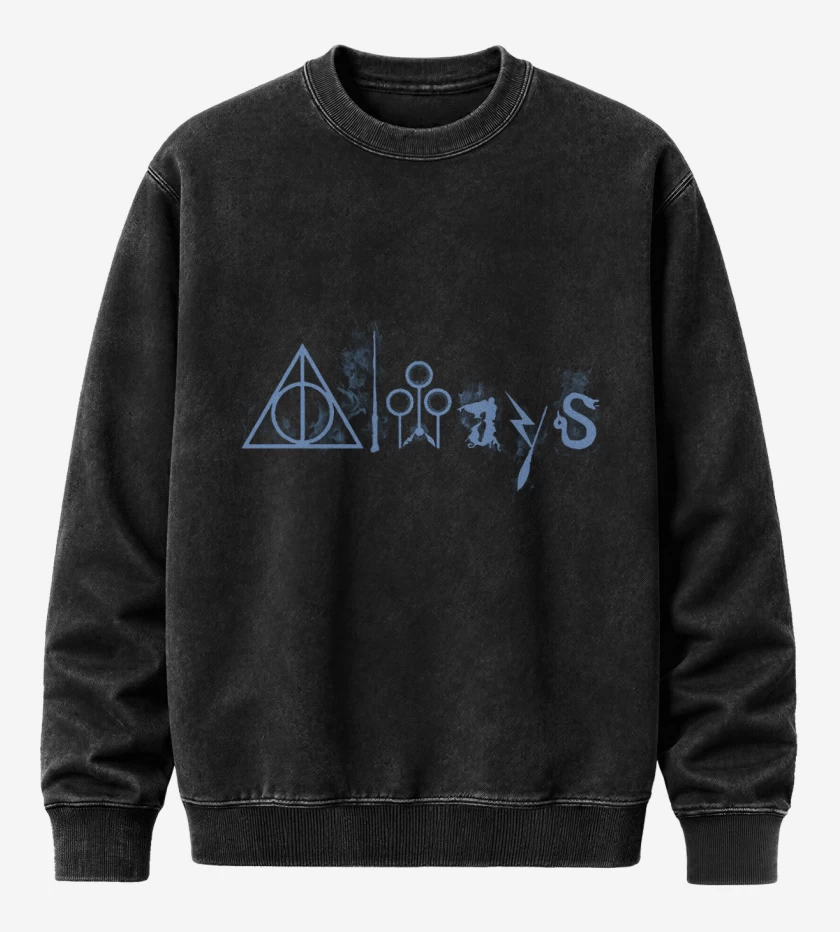 Poleron Polo Acid Wash Negro de harry potter full color