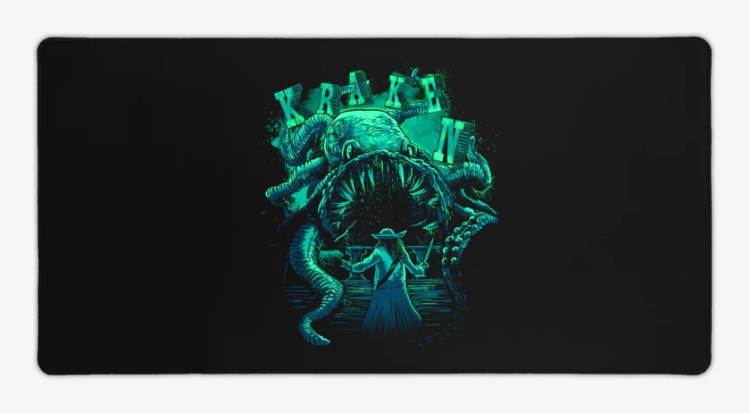Mouse pad Gamer Negro de Kraken vs jack