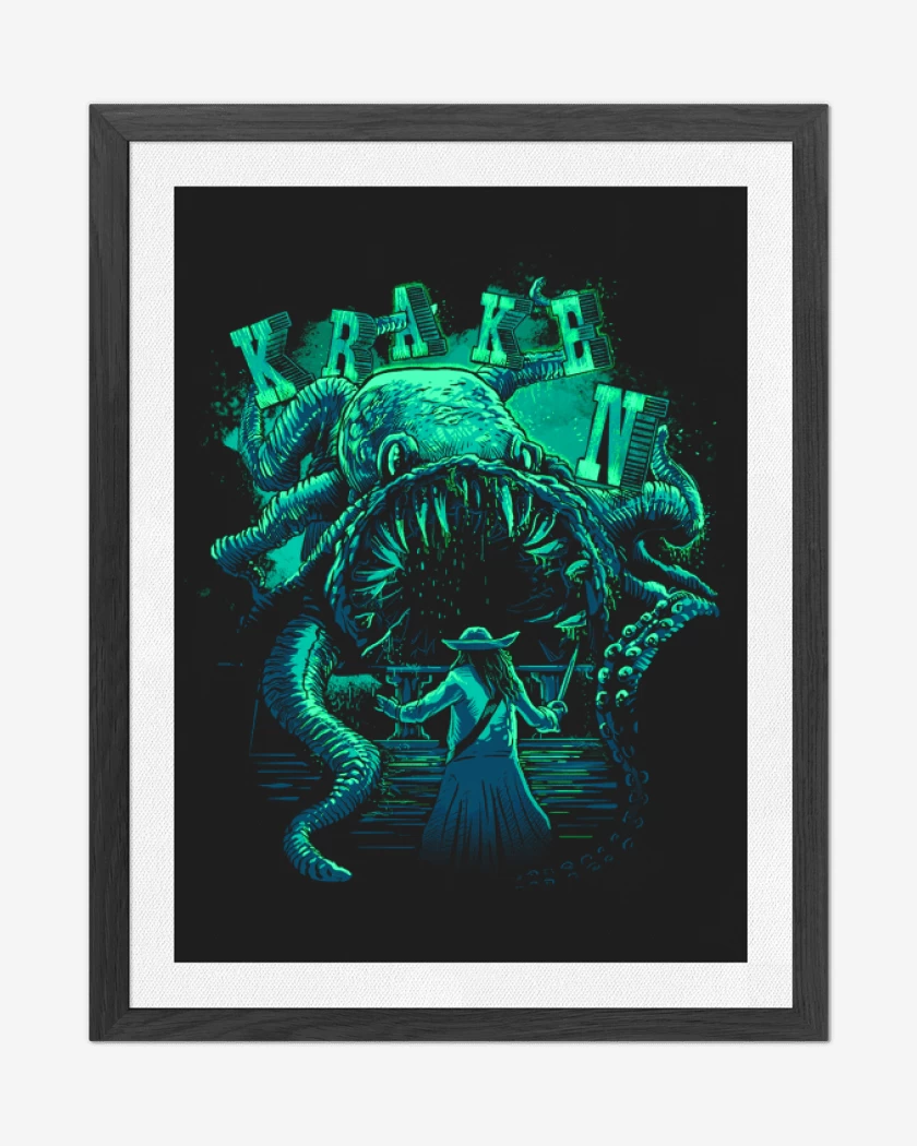 Cuadro decorativo Negro de Kraken vs jack