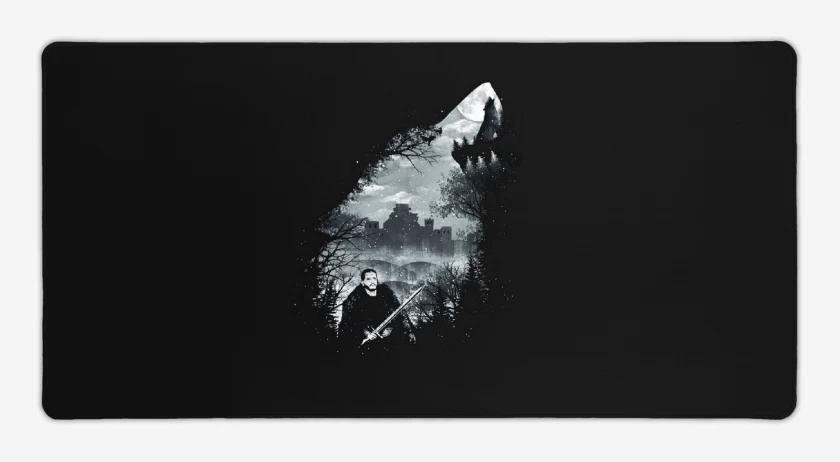Mouse pad Gamer Negro de stark lobo