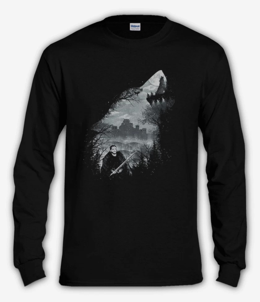 Polera manga larga stark lobo