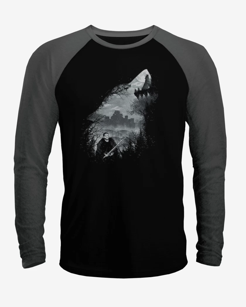 Polera Raglan stark lobo