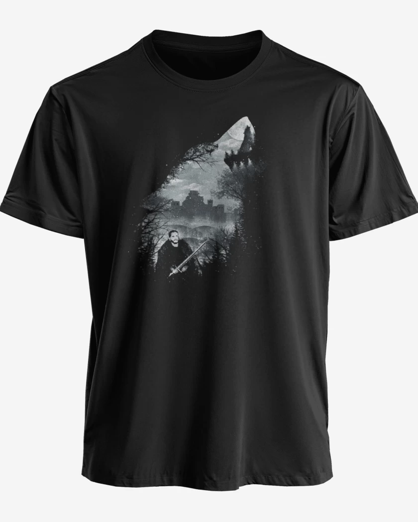 Polera premium Negro de stark lobo