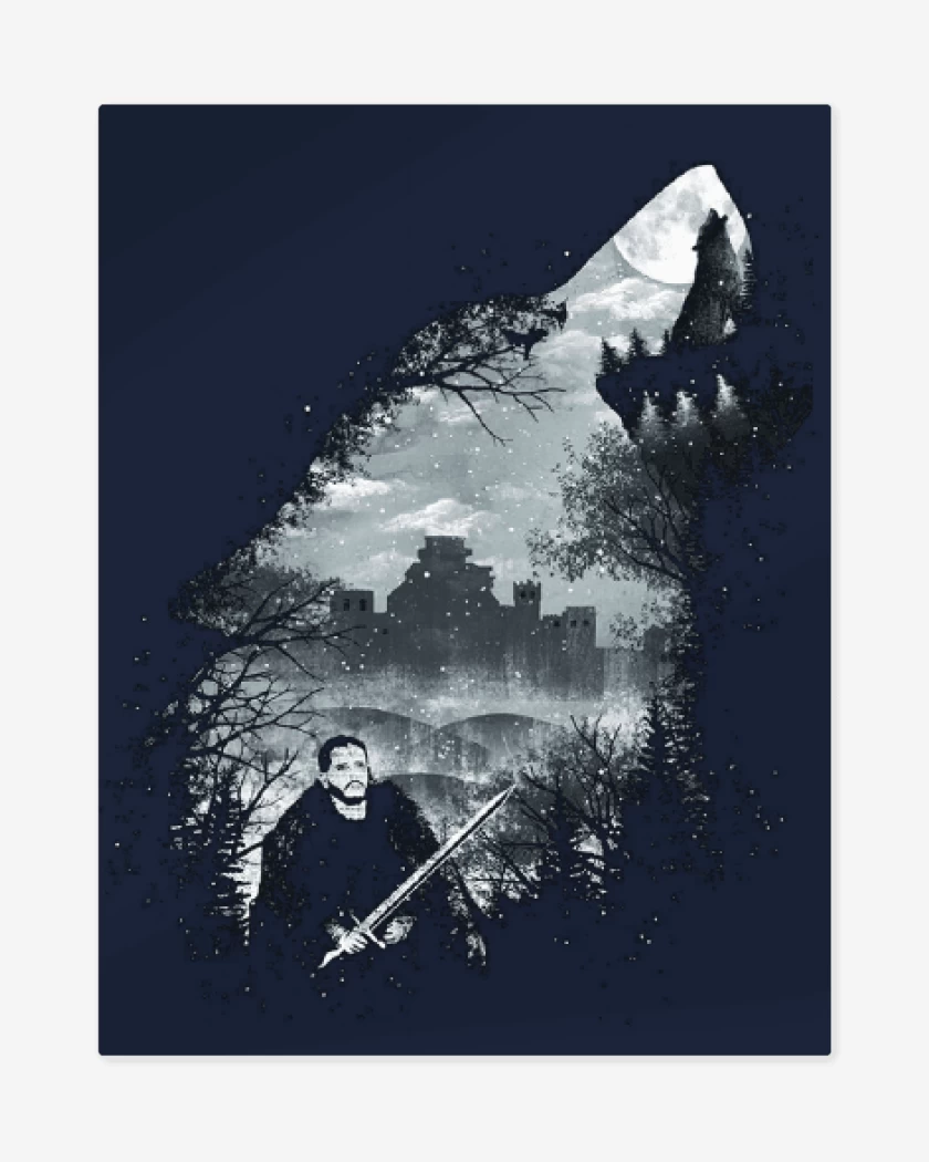 Print metalico Azul Marino de stark lobo