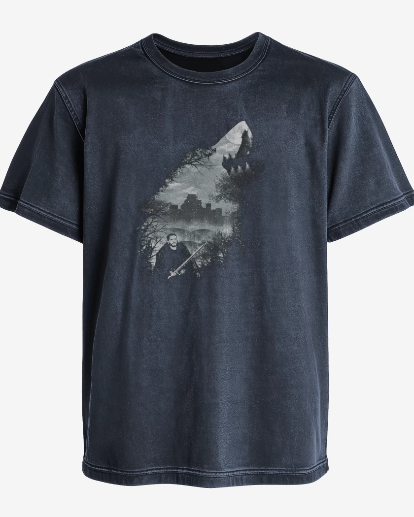 Polera desgastada stark lobo