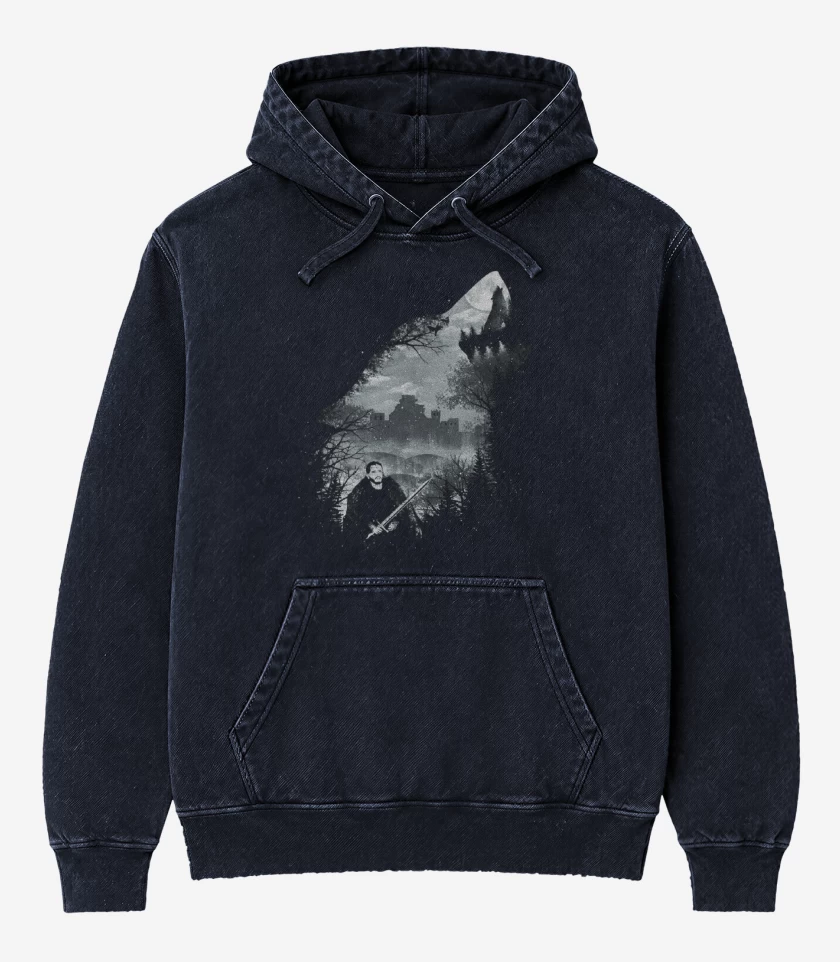 Poleron Canguro Acid Wash Azul Marino de stark lobo