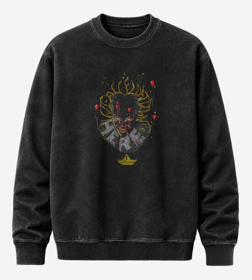 Poleron Polo Acid Wash Negro de Eso