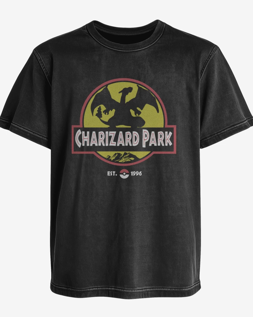 Polera desgastada Negro de Charizard Park