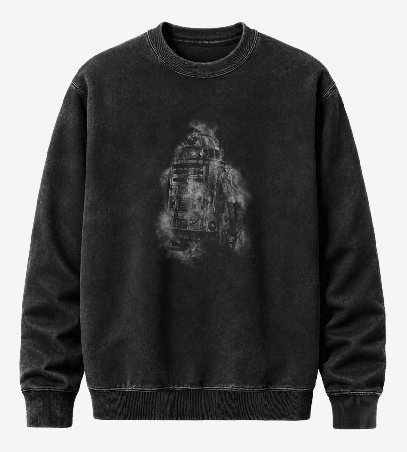 Poleron Polo Acid Wash Negro de Arturito humo