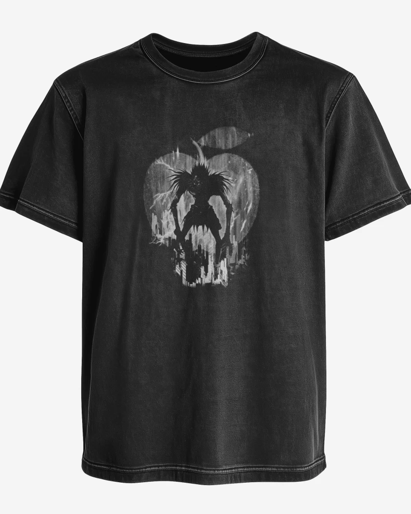 Polera desgastada Negro de death note 
