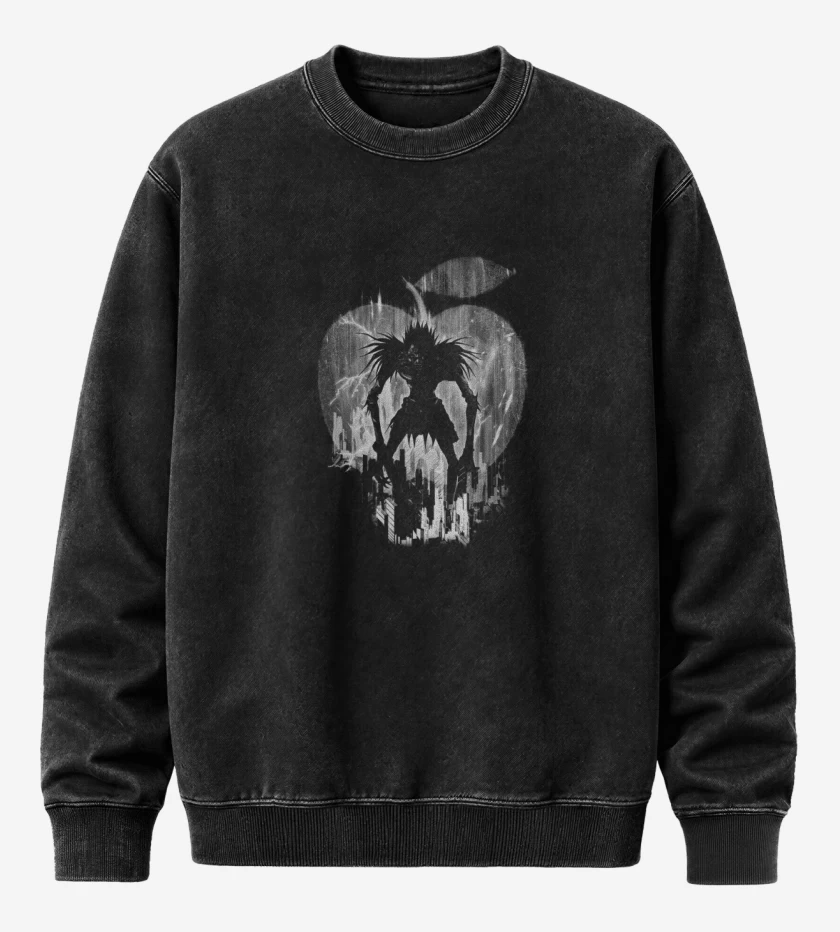 Poleron Polo Acid Wash Negro de death note 