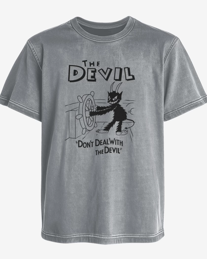 Polera desgastada devil cup head