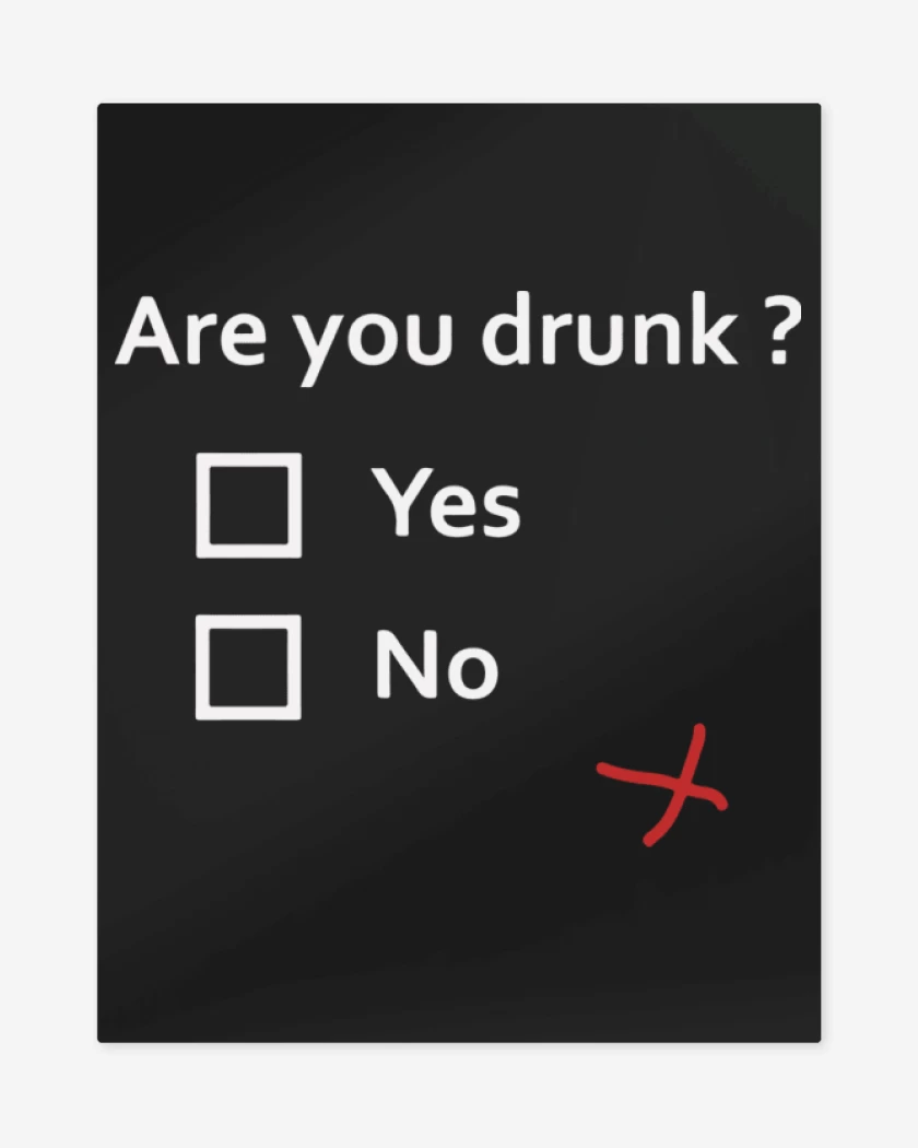 Print metalico Negro de are you drunk?