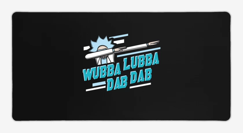 Mouse pad Gamer Negro de wubba lubba dab dab