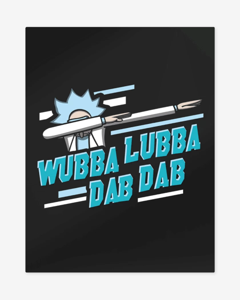 Print metalico Negro de wubba lubba dab dab