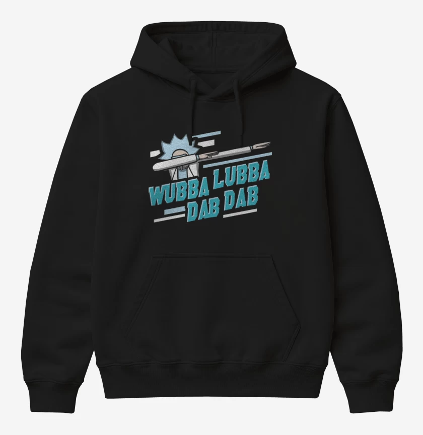 Poleron Canguro básico Negro de wubba lubba dab dab