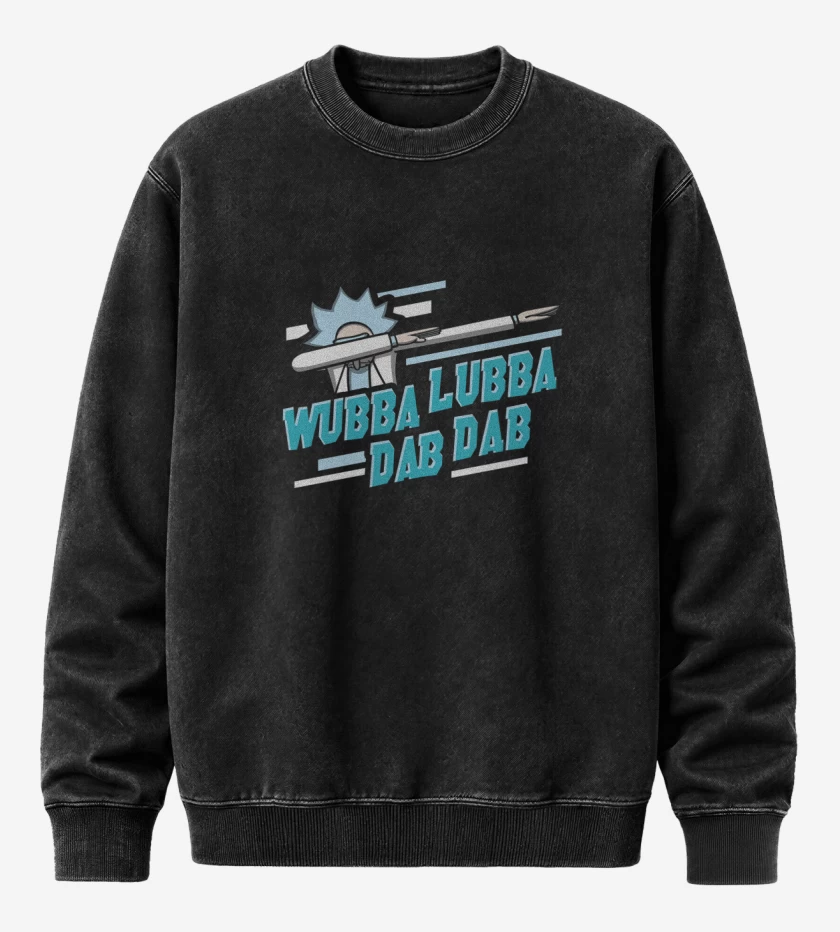 Poleron Polo Acid Wash Negro de wubba lubba dab dab