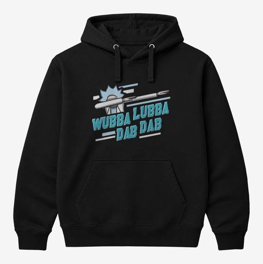 Polerón Canguro Negro de wubba lubba dab dab