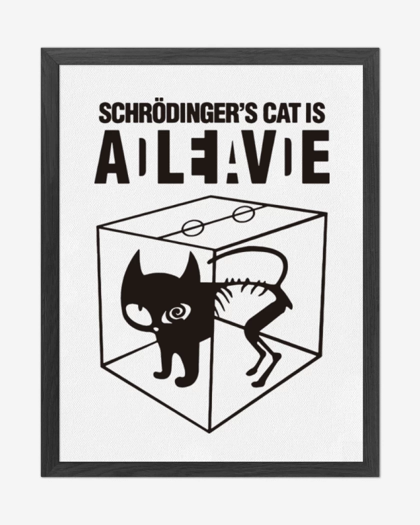 Cuadro decorativo Blanco de Gato de schrodinger