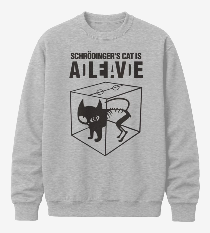 Poleron polo Gris Melange de Gato de schrodinger