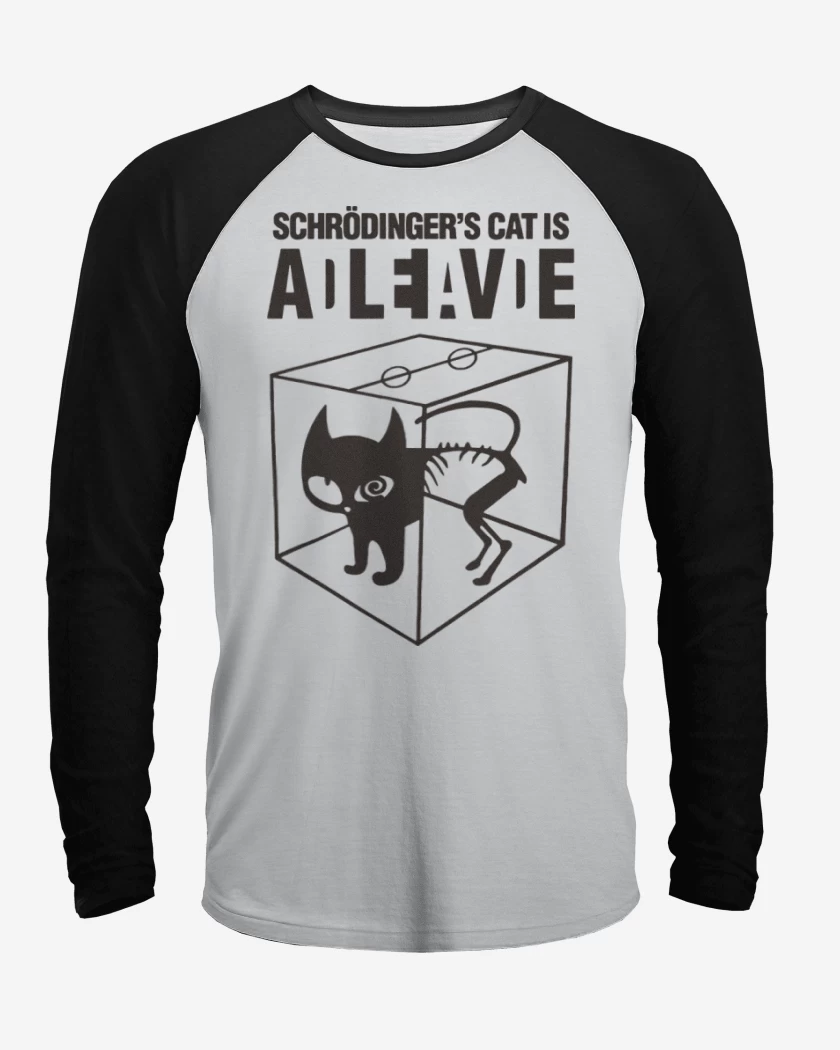 Polera Raglan Gato de schrodinger