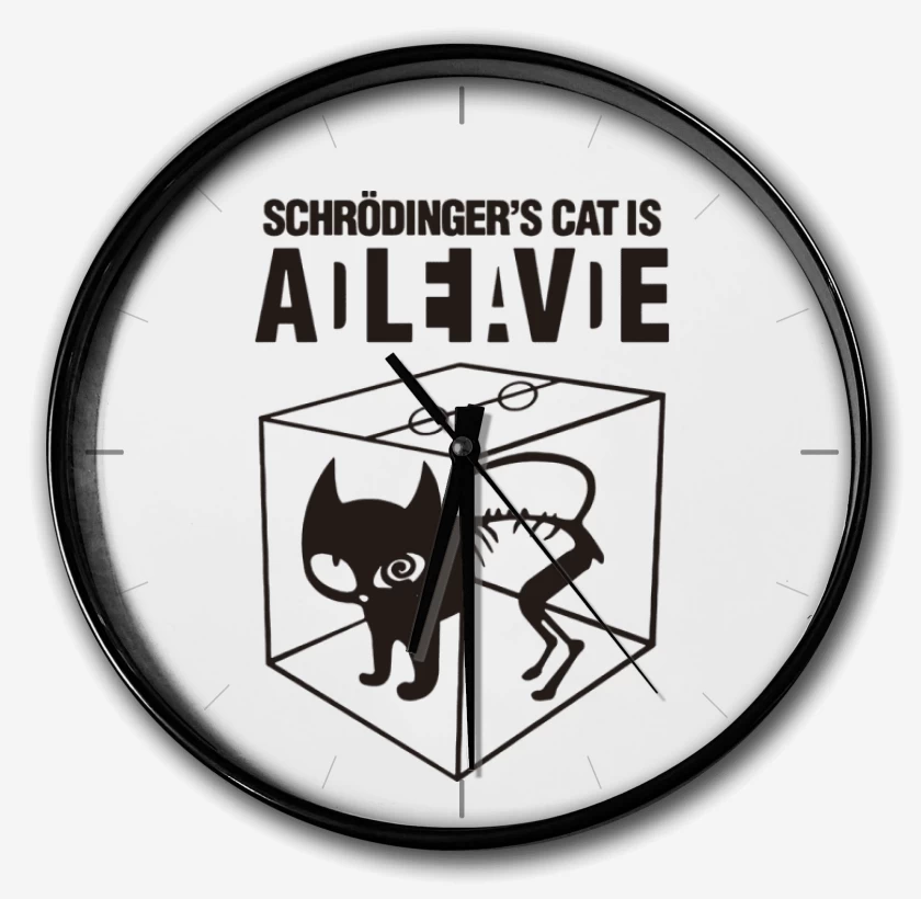 Reloj Blanco de Gato de schrodinger