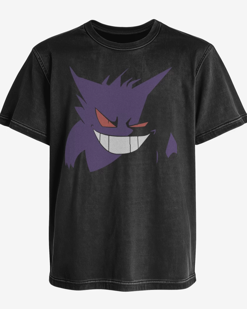 Polera desgastada Negro de Gengar
