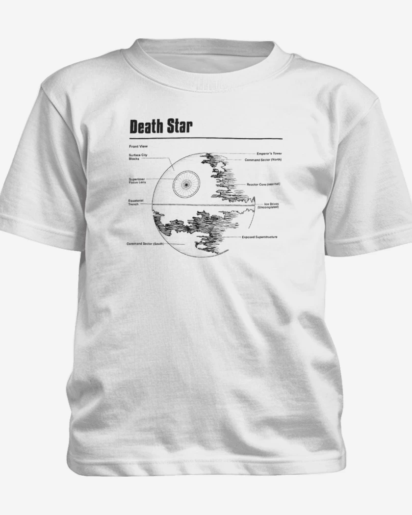 Polera de niño Blanco de Death star 