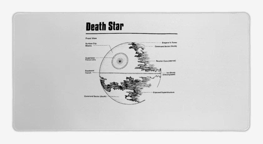 Mouse pad Gamer Blanco de Death star 