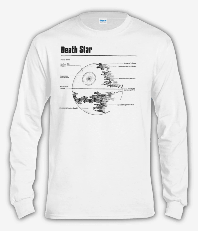 Polera manga larga Blanco de Death star 