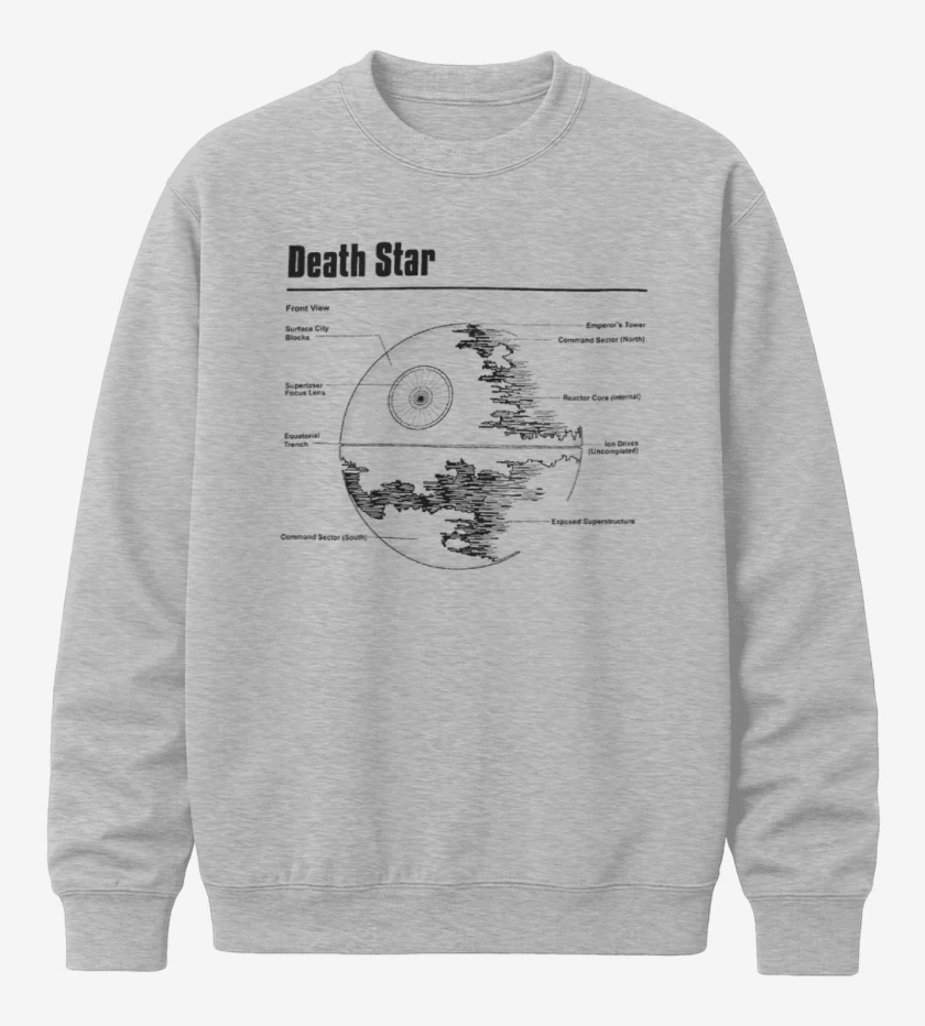 Poleron polo Gris Melange de Death star 
