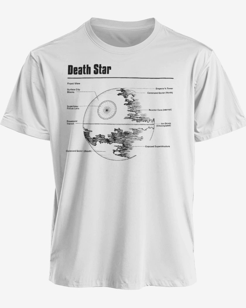 Polera premium Blanco de Death star 