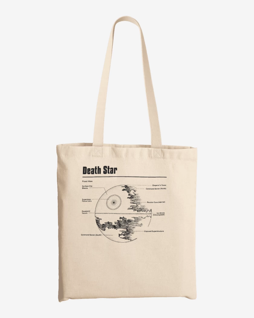 Totebag Blanco de Death star 