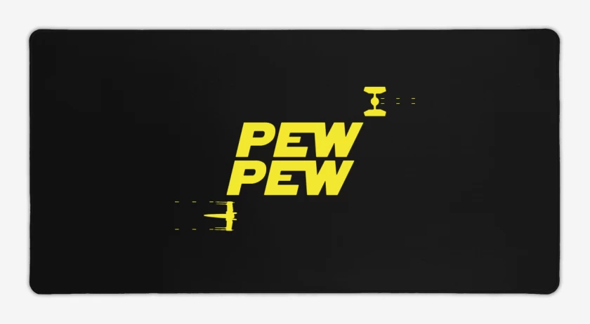 Mouse pad Gamer Negro de Pew pew