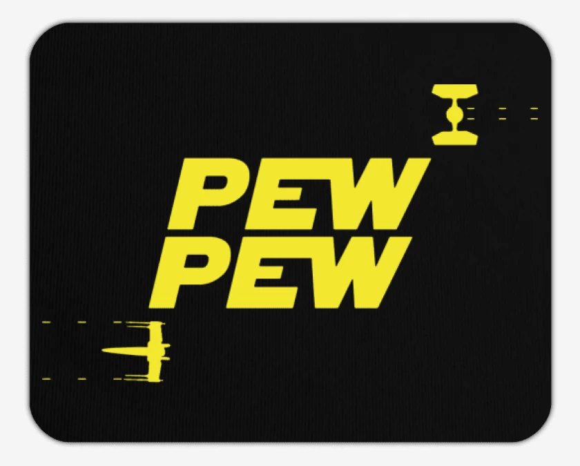 Mousepad Negro de Pew pew