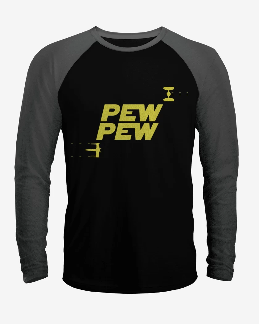 Polera Raglan Negro / Negro Heather de Pew pew
