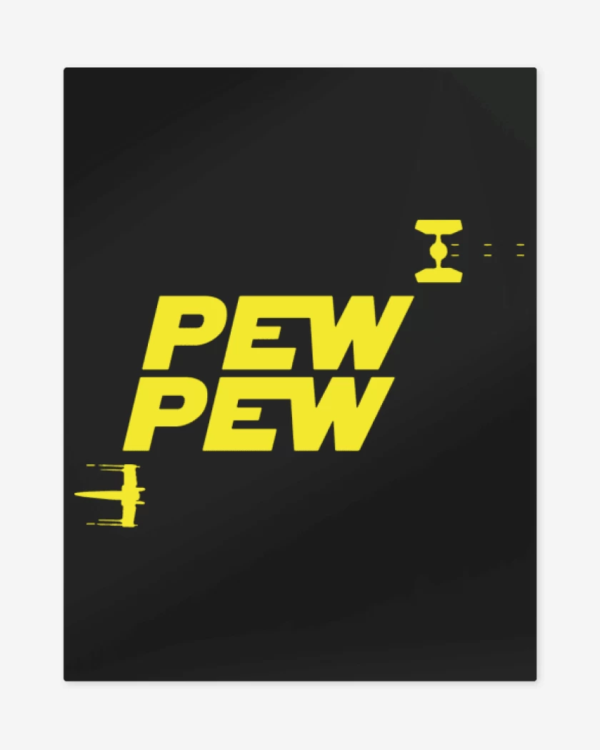 Print metalico Negro de Pew pew