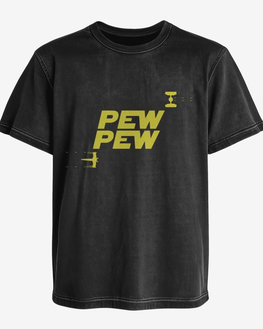Polera desgastada Negro de Pew pew
