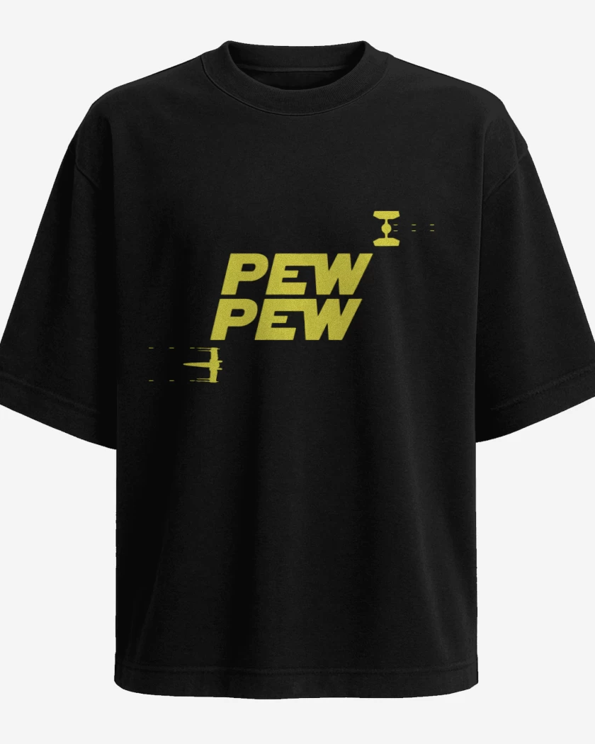 Polera Oversize Negro de Pew pew