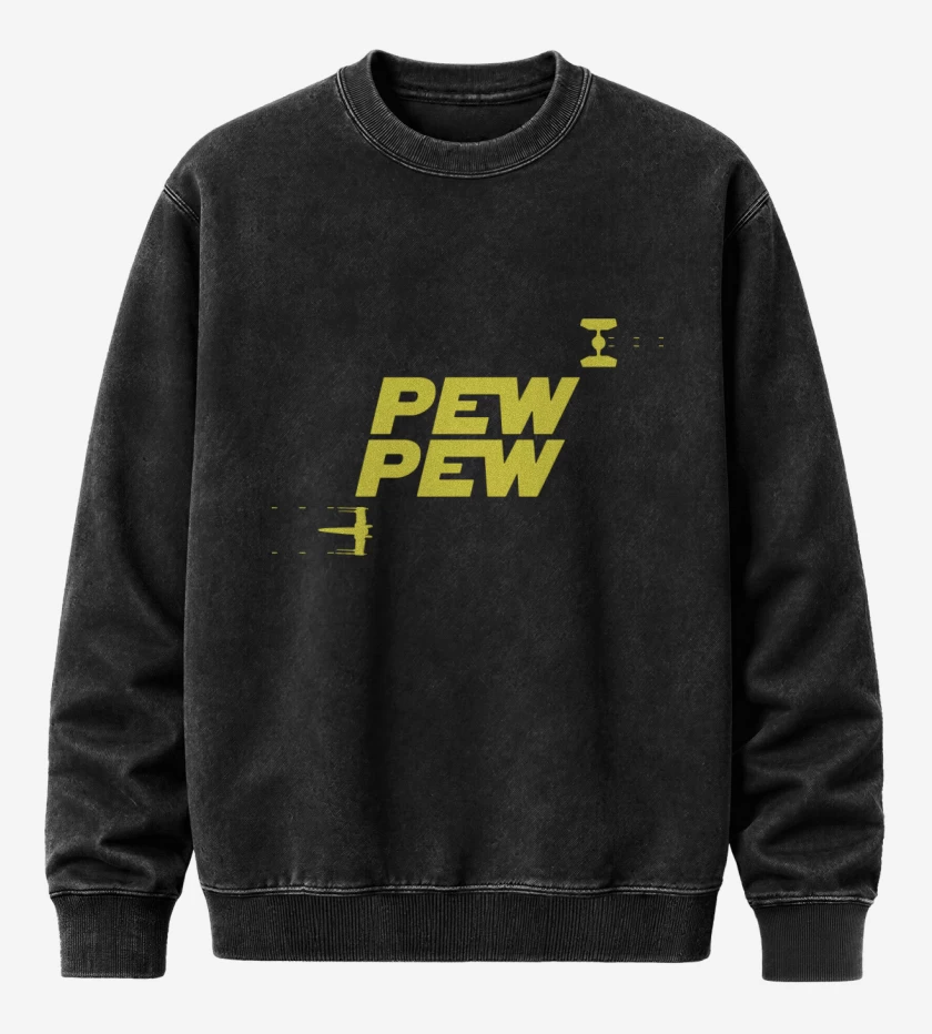 Poleron Polo Acid Wash Negro de Pew pew