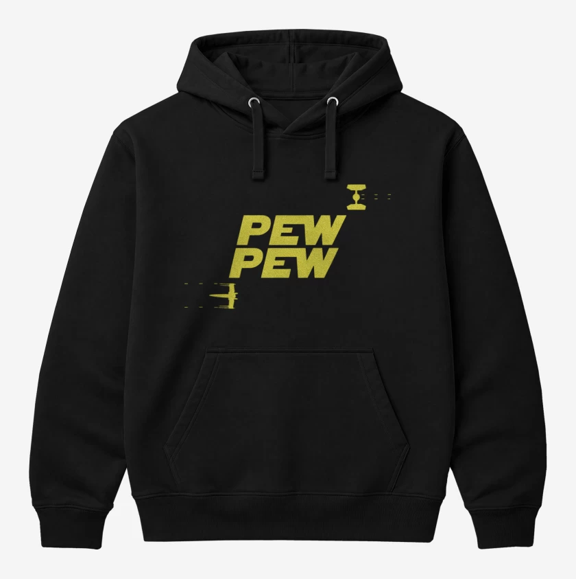 Polerón Canguro Negro de Pew pew