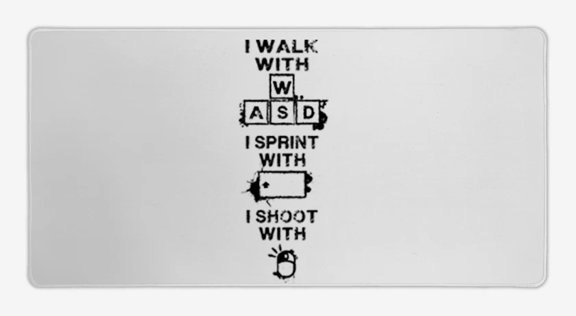 Mouse pad Gamer Blanco de WASD