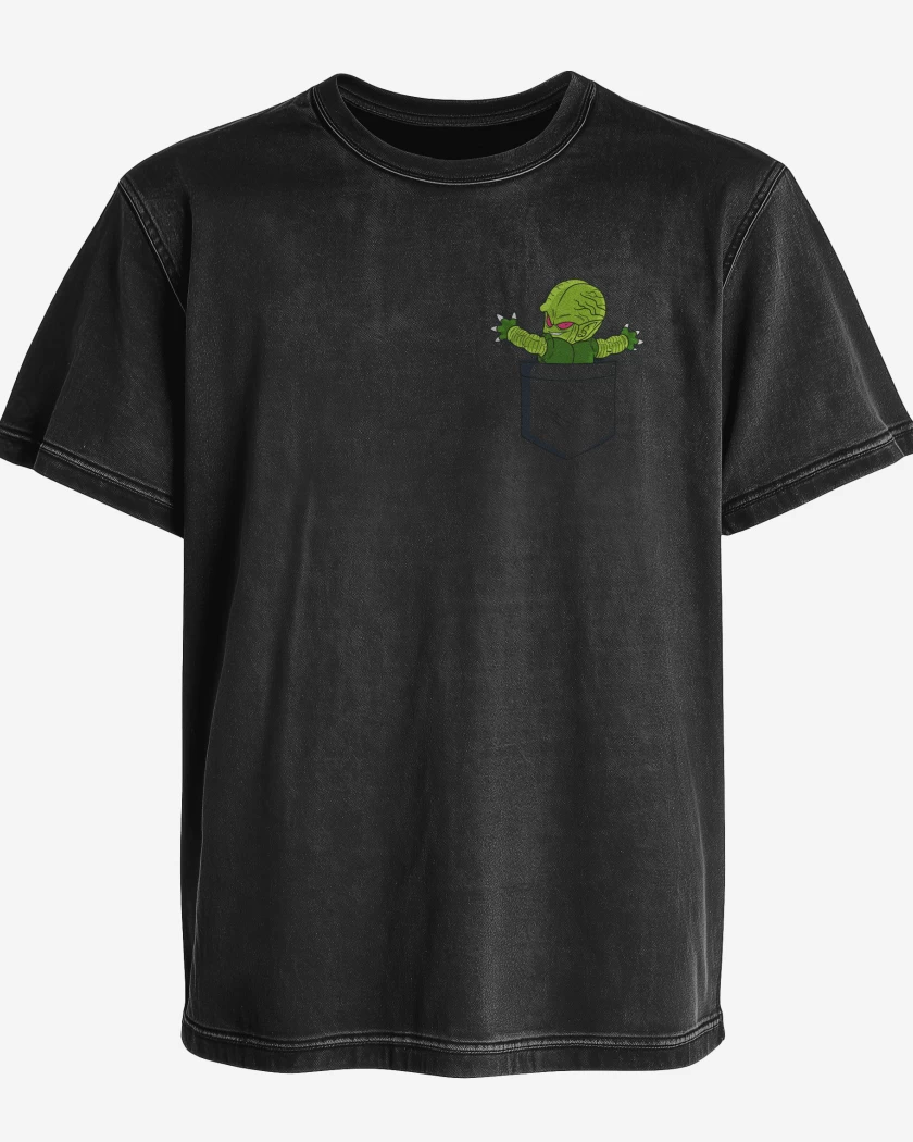 Polera desgastada Negro de Saibaman