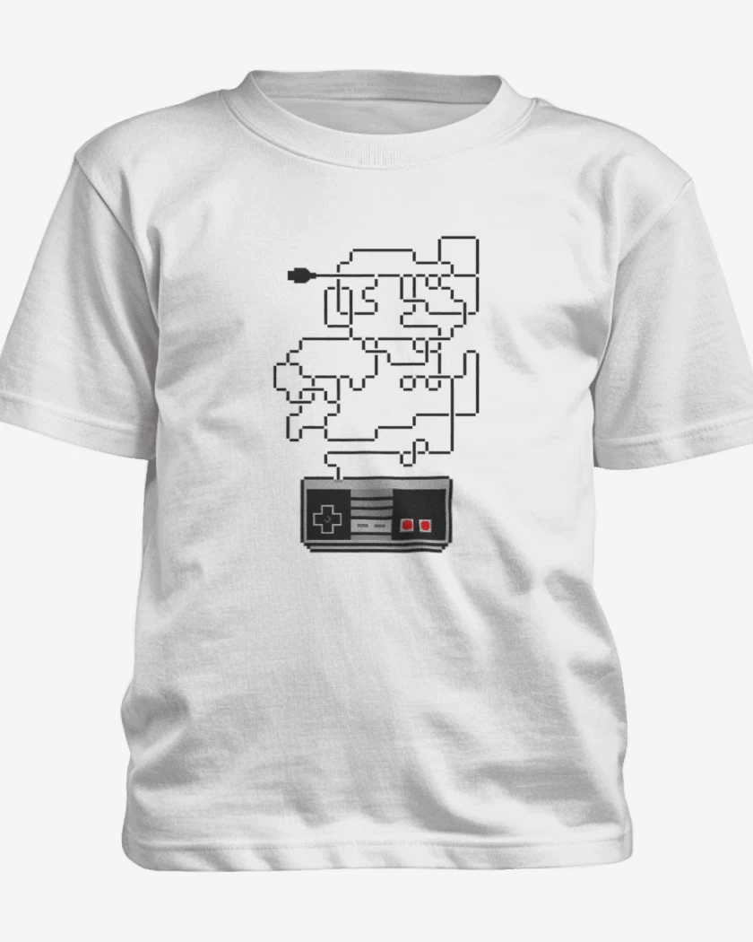 Polera de niño Blanco de Super bigote nes