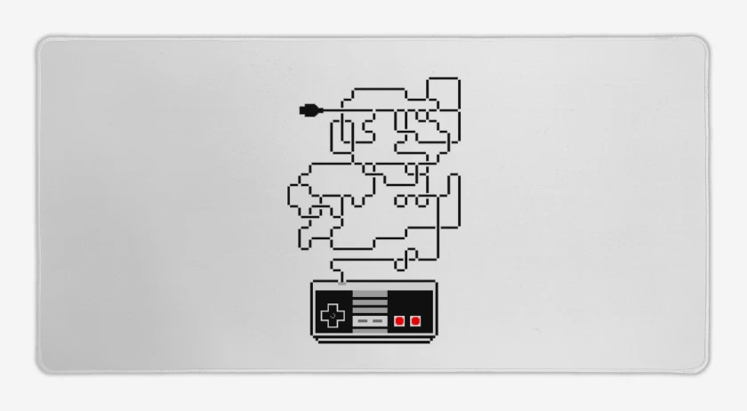 Mouse pad Gamer Blanco de Super bigote nes