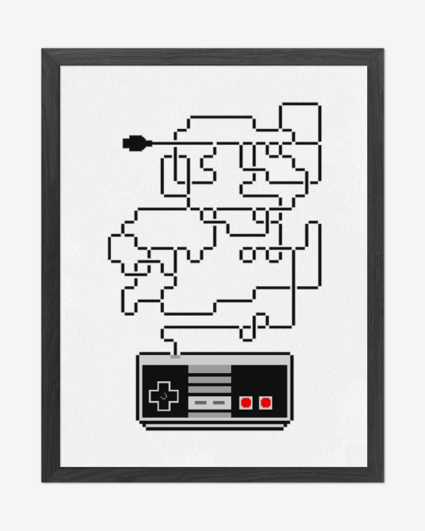 Cuadro decorativo Blanco de Super bigote nes