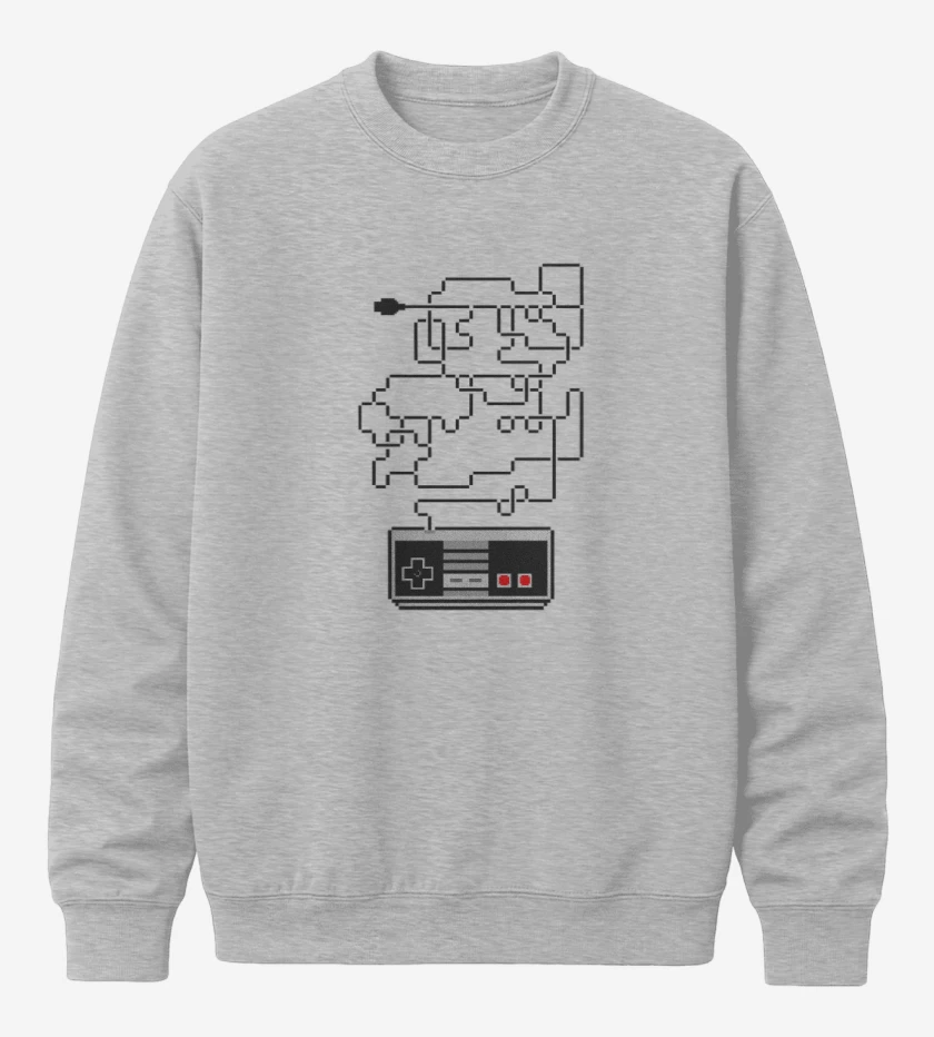 Poleron polo Gris Melange de Super bigote nes