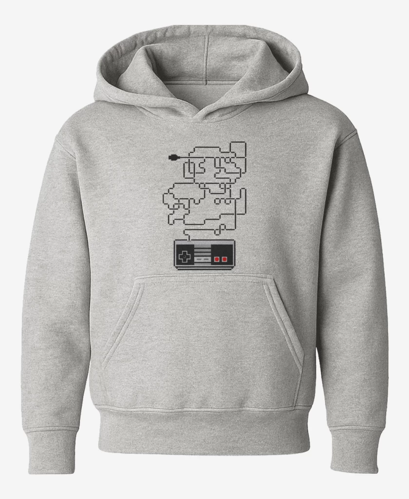 Poleron de niño Gris Melange de Super bigote nes