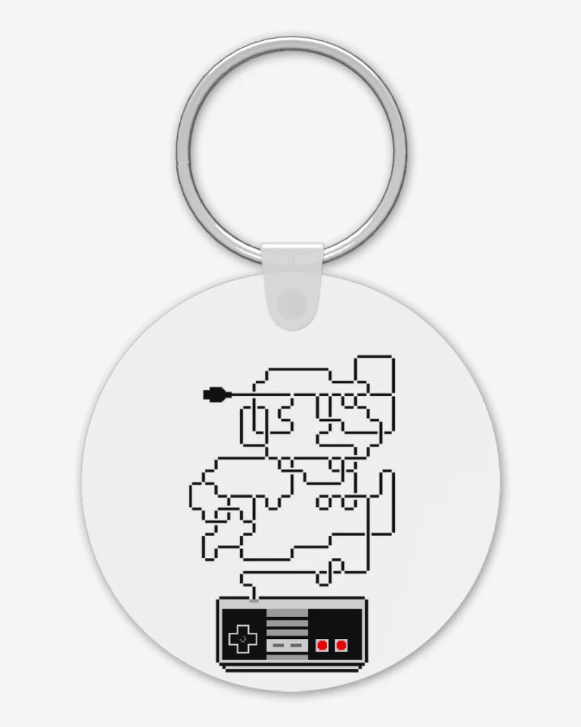 Llavero Blanco de Super bigote nes